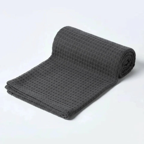 Organic Cotton Waffle Baby Blanket Charcoal Grey - The Linen House