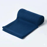 Organic Cotton Waffle Baby Blanket Deep Ocean Blue - The Linen House