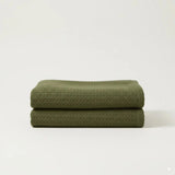 Organic Cotton Waffle Baby Blanket Sage - The Linen House