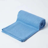 Organic Cotton Waffle Baby Blanket Sky Blue - The Linen House