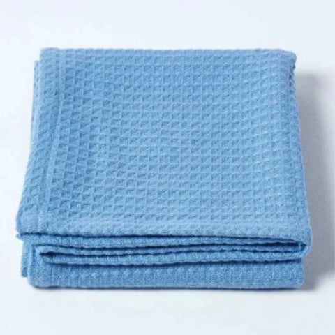 Organic Cotton Waffle Baby Blanket Sky Blue - The Linen House