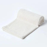 Organic Cotton Waffle Baby Blanket White - The Linen House