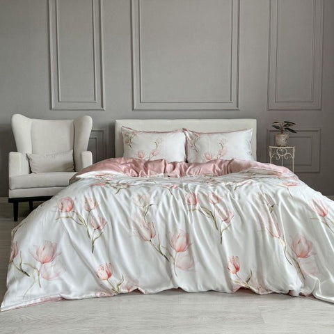 Watercolor Tulip Design Printed Bedding Duvet Set