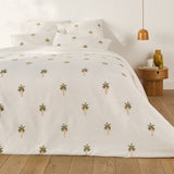 Palm Motive Embroidered Duvet Cover - The Linen House