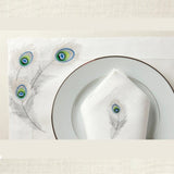 Peacock Feather Style Table Mats - The Linen House