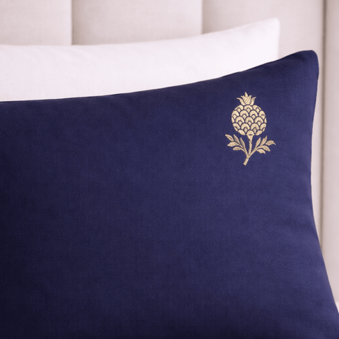 Pineapple Motive Embroidered Bedding Set - The Linen House