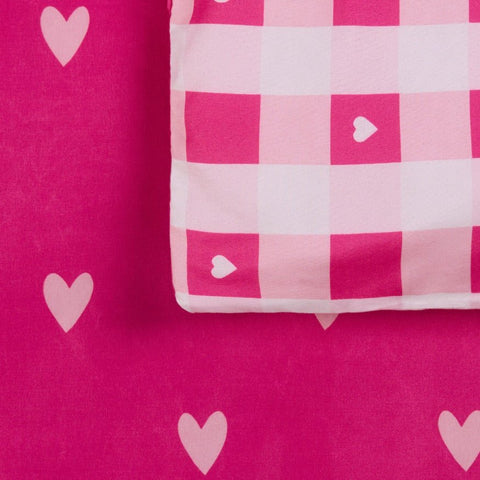 Pink Check Printed Bedspread - The Linen House