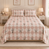 Pink Diamond Ballerina Printed Bed Sheet - The Linen House