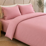 Pink Elegant Minimal Bedroom Bedding (1 Duvet + 2 Pillow Covers) - The Linen House