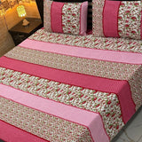 Pink Floral Print Bedsheet – King Size - The Linen House