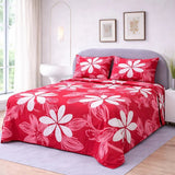 Pink Floral Printed Bedsheet 3 pcs - The Linen House