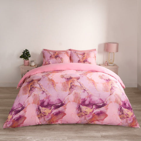 Pink Marble Print Bedsheet - The Linen House