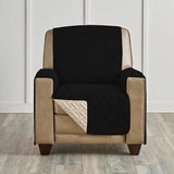 Pinsonic Quilted Sofa Cover ( Black ) - The Linen House