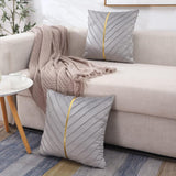 Pintuck Cushion Cover With Golden RIbbon - The Linen House