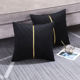 Pintuck Cushion Cover With Golden RIbbon - The Linen House