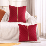 Pintuck Cushion Cover With Golden RIbbon - The Linen House