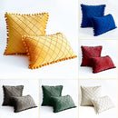Pintuck Cushion Cover with pom pom lace - The Linen House
