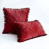 Pintuck Cushion Cover with pom pom lace - The Linen House