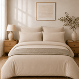 Plain Dyed Duvet Cover Set – Beige