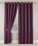 Plain Dyed Eyelet Curtains with linning - The Linen House