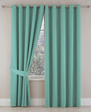 Plain Dyed Eyelet Curtains with linning - The Linen House