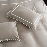Pom Pom Decor Duble Lace Duvet Set - The Linen House