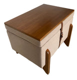 Pouf With Coffee Table In Beige - The Linen House