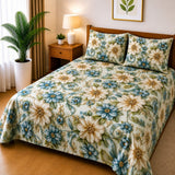 Premium 3D Flower Printed Bed Sheet - The Linen House
