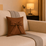 Premium Bow Throw Cotton Cushion Cover - The Linen House