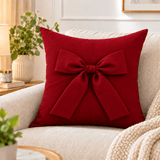 Premium Bow Throw Cotton Cushion Cover - The Linen House