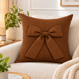 Premium Bow Throw Cotton Cushion Cover - The Linen House