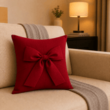 Premium Bow Throw Cotton Cushion Cover - The Linen House