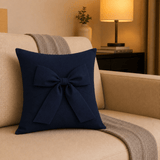 Premium Bow Throw Cotton Cushion Cover - The Linen House