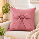 Premium Bow Throw Cotton Cushion Cover - The Linen House