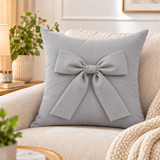 Premium Bow Throw Cotton Cushion Cover - The Linen House