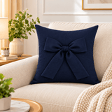 Premium Bow Throw Cotton Cushion Cover - The Linen House