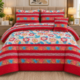 Premium Cotton Floral 7Pc Bedspread Set - The Linen House