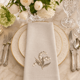 Premium Cotton Table Mat with Embroidered Floral Design - The Linen House