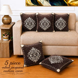 Premium Dark Brown Decorative Cushion Covers(Pack of 5) - The Linen House