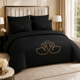 Premium Gold Swan Design Bedding Set - The Linen House