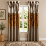 Premium Grey Brown Printed Blackout Curtains - The Linen House