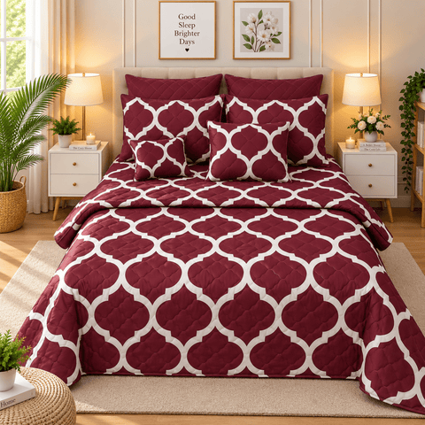 Premium Home Style Printed Bedspread – 7 Pcs - The Linen House