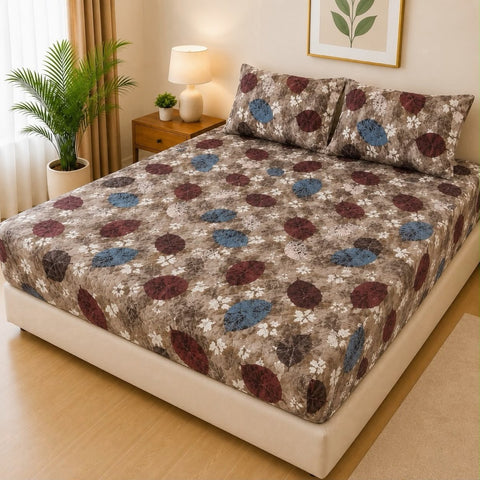 Premium Leaf Pattern Waterproof Fitted Mattress Cover - The Linen House