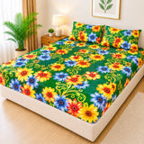Premium Multicolor Flower Waterproof Fitted Mattress Cover - The Linen House
