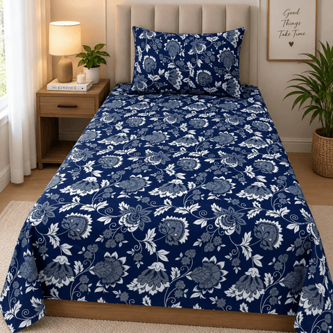 Premium Soft Vintage Print Bedsheet – Single Size (Pack of 2) - The Linen House