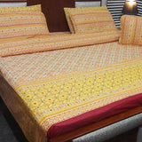 Premium Yellow Geometric 7Pc Bedspread Set - The Linen House