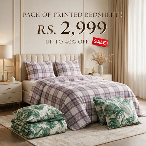 Printed Bedsheets Value Pack - The Linen House