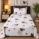 Pug Dog Print Kids Bedsheet - The Linen House