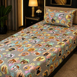 Puppy Paws Printed Kids Bedsheet - The Linen House