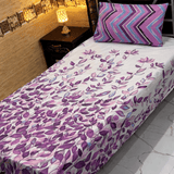 Purple Designer Print Bedsheet – Single Size (Pack of 2) - The Linen House